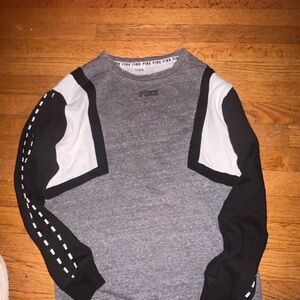 PINK Victoria's Secret Gray and Black Crewneck Sweater/sweatshirt